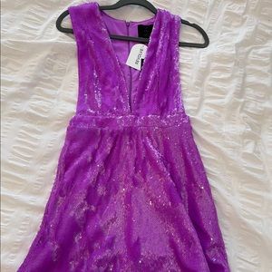 Purple sequin NBD revolve dress